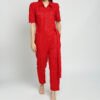 RED LINEN JUMPSUIT