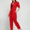 RED LINEN JUMPSUIT