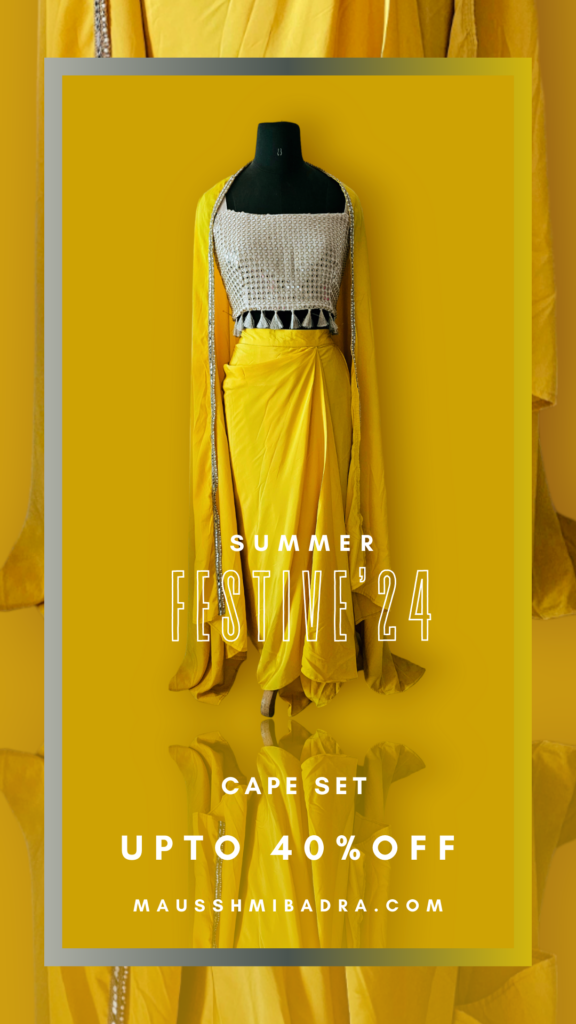 YELLOW SKIRT AND CAPE SET